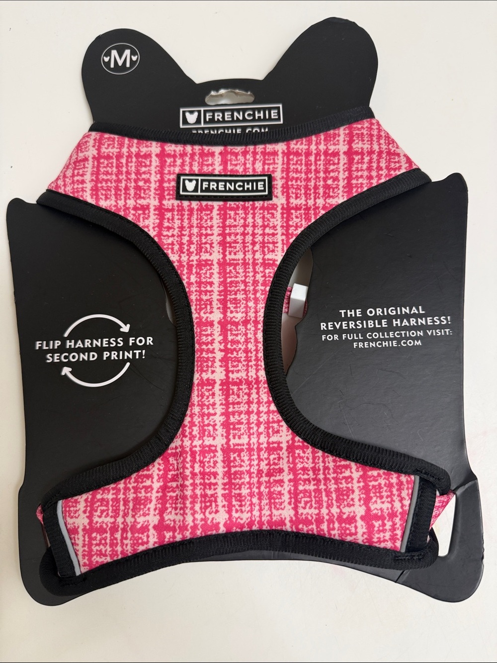 Frenchi Pink Plaid Reversible Dog Harness